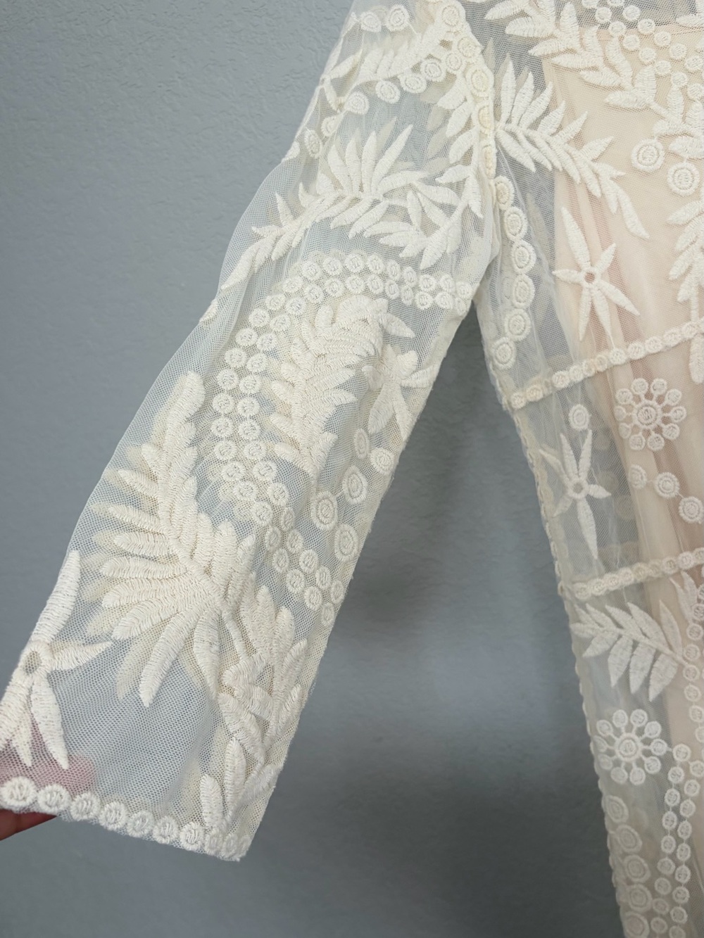 Express Ivory Embroidered Mini Dress - Picture 7 of 8